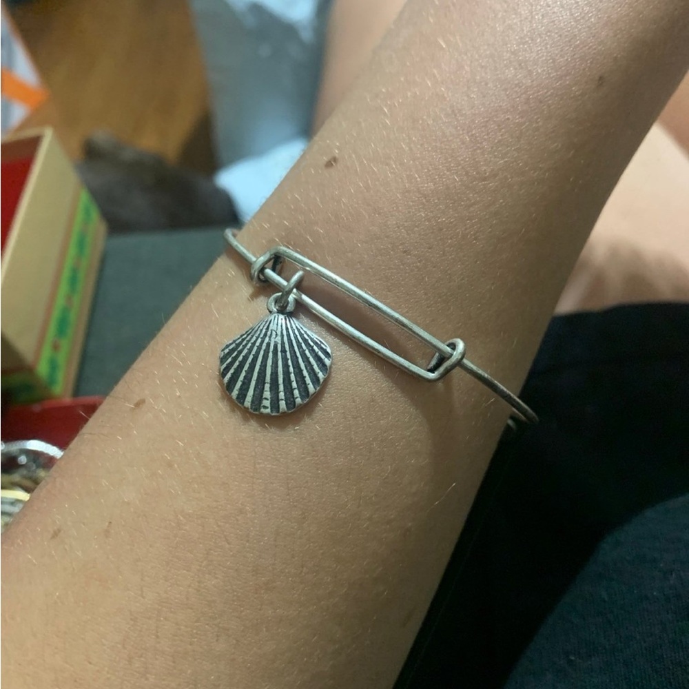 Alex and Ani Silver Seashell Charm Bracelet